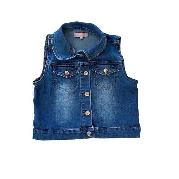 BCBG Girls  Size S Denim Jacket Vest Blue - Picture 1 of 3